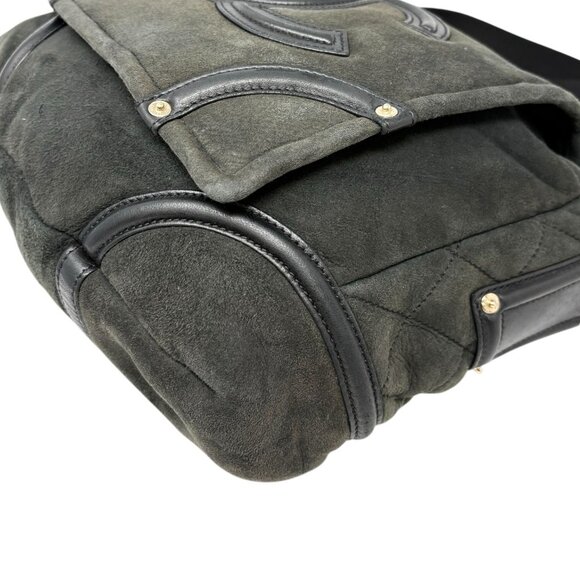 CHANEL Vintage 2006 CC Logo Shearling Messenger Crossbody Bag Black Mouton [1062 - Picture 9 of 15